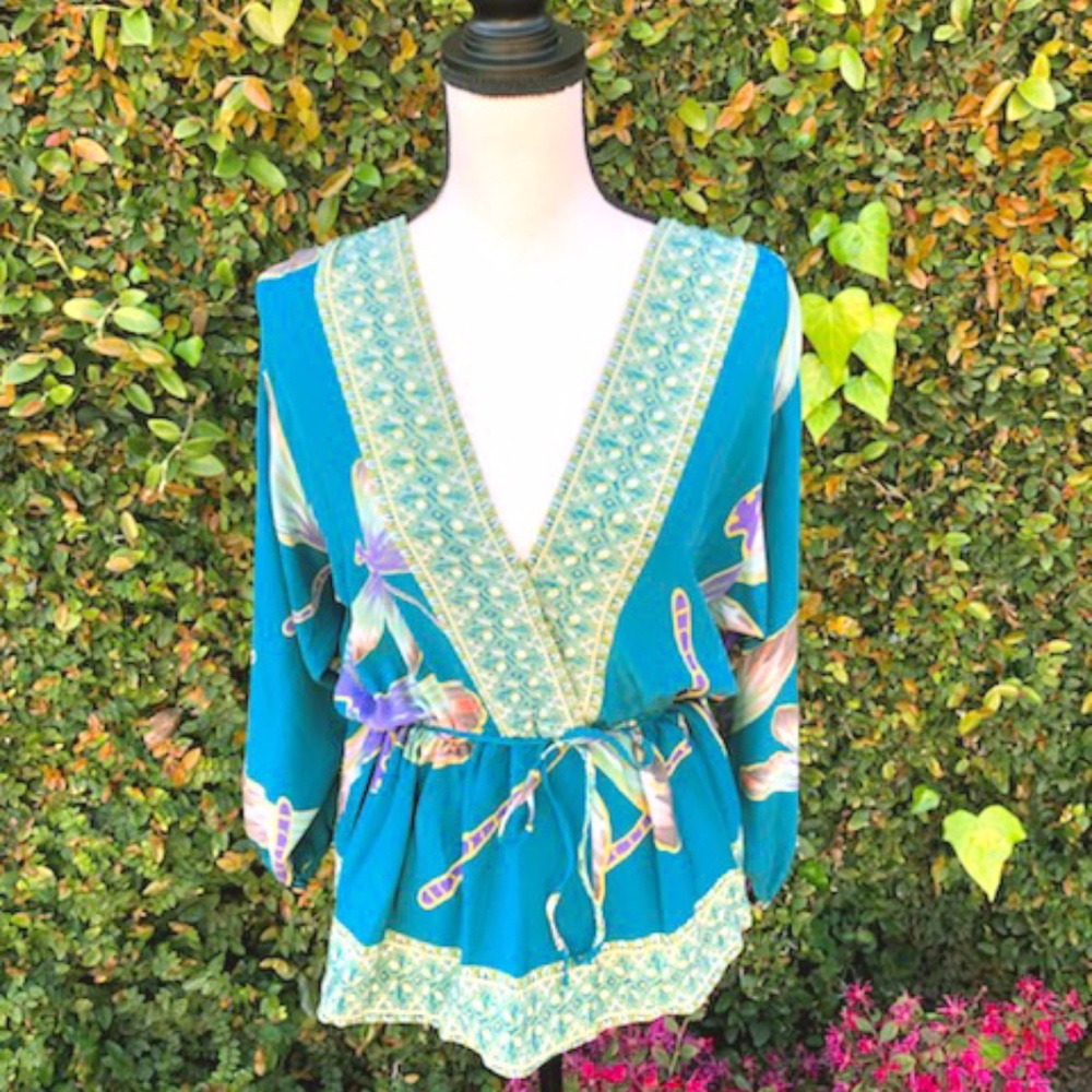 Silk Dragonfly Boho Blouse by RaMona LaRue